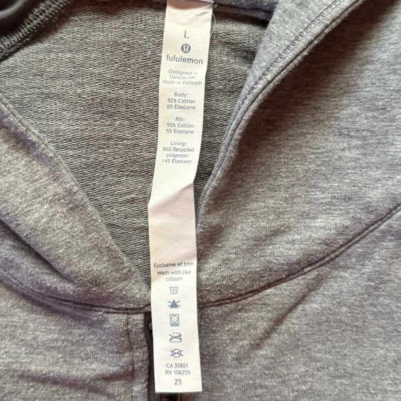 Men’s Lululemon Full Zip Hoodie - Grey - Picture 4 of 4